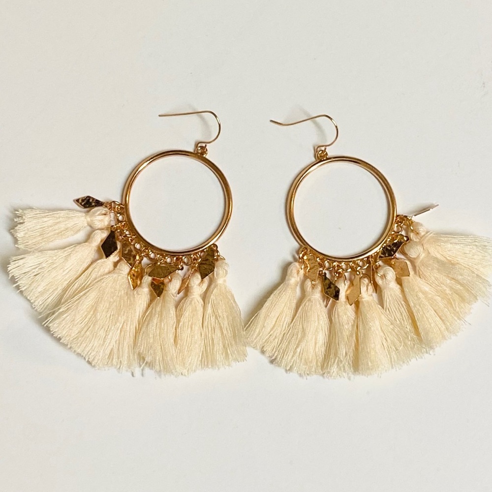 Set Of 3 Tassel Charm Boho Earrings - Picture 8 of 12